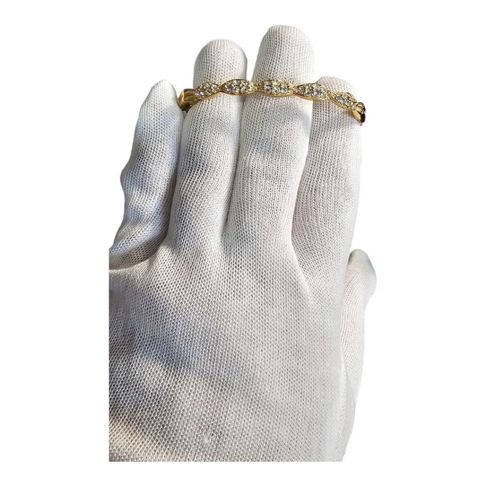 Swarovski Gold-Tone Hinged  Bracelet with Crystal Accents - Picture 8 of 9